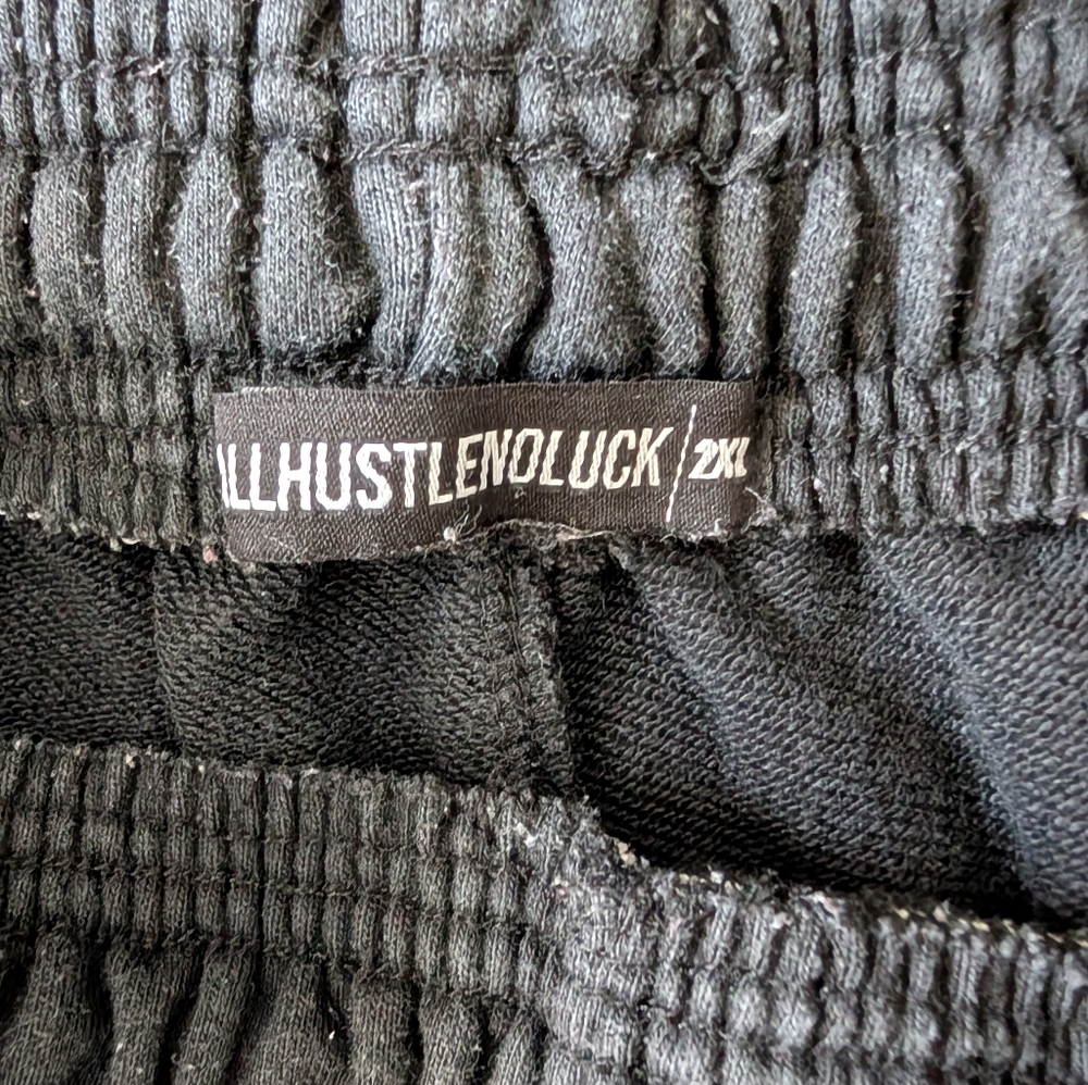 Sturdy Hustlers ALLHUSTLENOLUCK Distressed Rhinestone Smiley Shorts XXL Street image 8